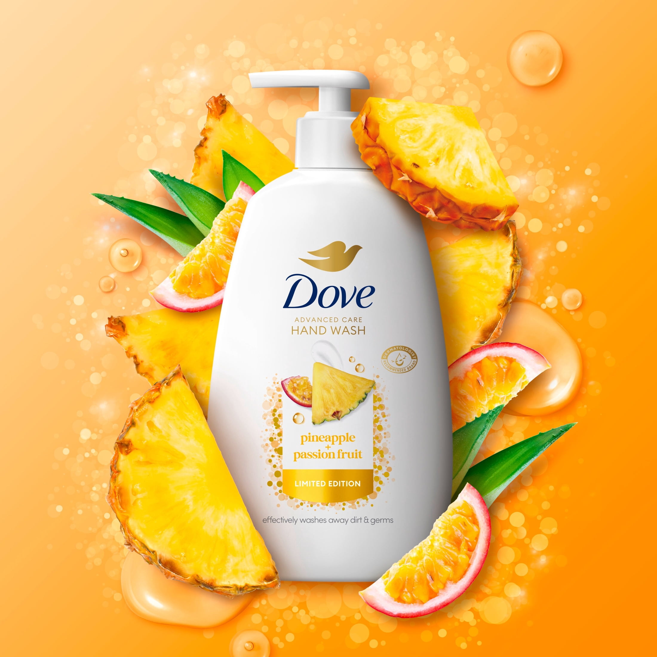 Dove Limited Edition Liquid Hand Soap Pineapple & Passionfruit Moisturizing Hand Wash for Lasting Nourishment, 12 fl oz