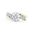 thumbnail image 2 of 7MM Center Stone, 1.9 Ct Round Cut Lab Created Moissanite Diamond Bypass Anniversary Ring In 14k Yellow Gold Plated Sterling Silver(G-H Color,1.90 Cttw)-4, 2 of 8