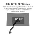 thumbnail image 2 of Pixio Ps1S Wave Black Soporte De Escritorio Con Brazo Para Monitor Único: Se Adapta A Monitores De Hasta 32 Pulgadas Y Hasta 19,8 Libras. Compatibilidad Vesa Y Gestión De Cables Integrada, 2 of 5