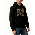 thumbnail image 3 of Father Daughter Humor Hoodie - "My Dad Gets Mad At Me But I'm Him As A Girl" Black Pullover Sweatshirt, 3 of 5