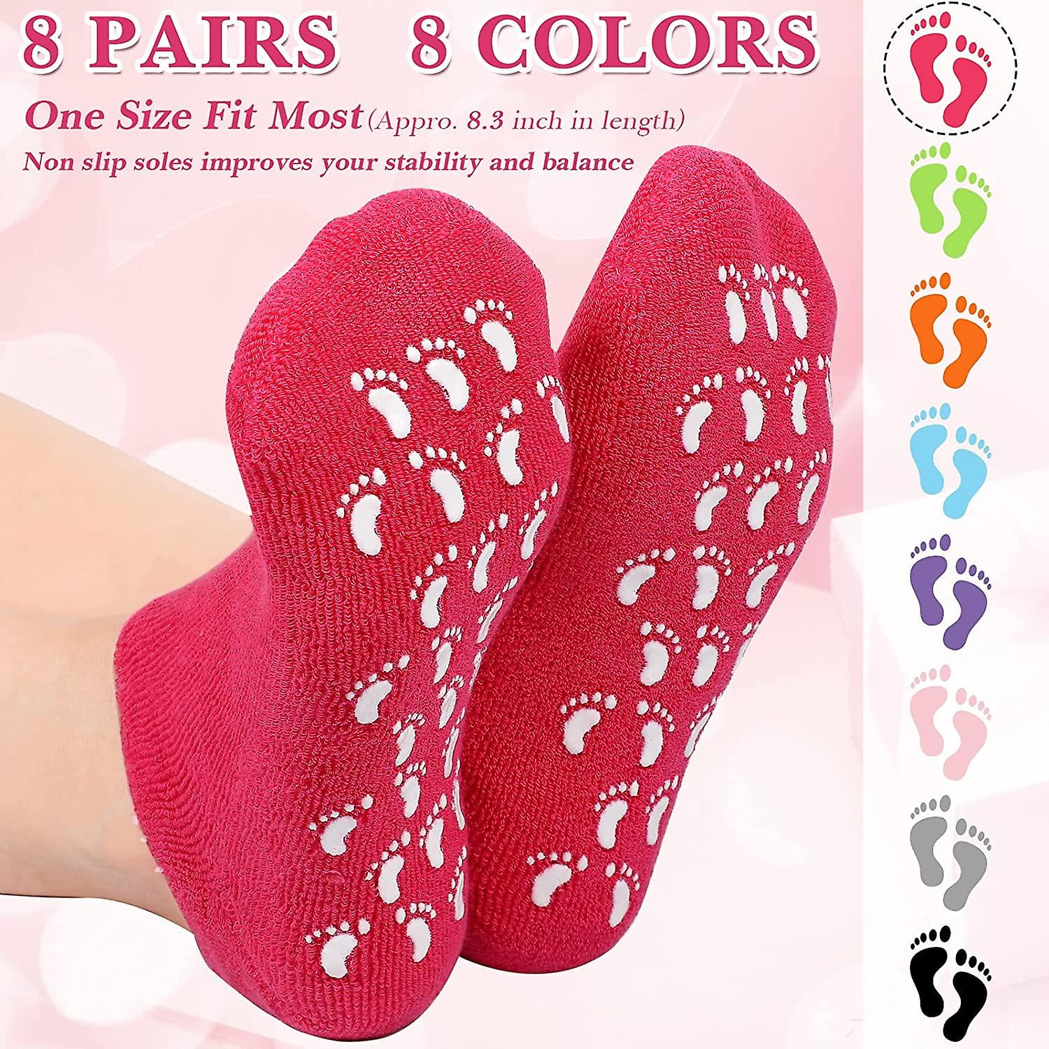 8 Pairs Moisturizing Gel Socks Feet Care Gel Spa Socks Foot Moisturizer Silicone Socks Non Slip Heel Socks For Dry Cracked Feet Overnight Lotion Socks Walmart