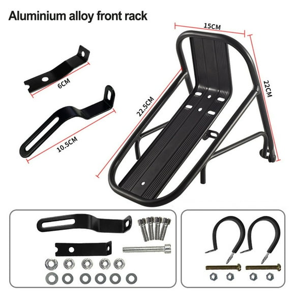 Porte-Bagages avant de Bicyclette Électrique 23x15x12Cm en Alliage d'Aluminium, Porte-Bagages de Valise, Porte-Bagages de Bicyclette, Porte-Bagages de Vélo de Haute Qualité