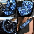 thumbnail image 2 of Uorisanigo Sea Turtle Flower 10 Pack Car Seat Covers Full Set Cars Steering Wheel Cover and Water Cup Coaster Seat Belt Pads Chapstick Holder Soft Decorative Auto Interior Fit Most Car SUV, 2 of 7