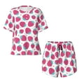thumbnail image 4 of Kdxio Hand Drawn Strawberry Print Pajamas Sets for Women Short-Sleeved Pjs with Lounge Shorts Two Piece Sleepwear S-4XL, 4 of 9