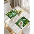 thumbnail image 5 of St. Patrick's Day Placemats Set of 8, Green Gnomes Shamrock Gold Coin Wood Grain Placemats for Dining Table, Place Mats for Kitchen Tabletop, Waterproof Wipeable Dining Table Mats Set, 5 of 9