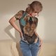 thumbnail image 3 of Balery Tree Meditating Golden Retriever Body de cuello redondo de manga corta para mujer Tops de manga corta Tops básicos-Small, 3 of 7