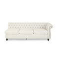 thumbnail image 6 of Noble House Jaymere Indoor 7 Seater Fabric Tufted Chesterfield Sectional, Beige, 6 of 11