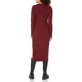 thumbnail image 2 of Calvin Klein Jeans Womens Ribbed Long Sleeve Crewneck Side Slit Dress Syrah XL, 2 of 2