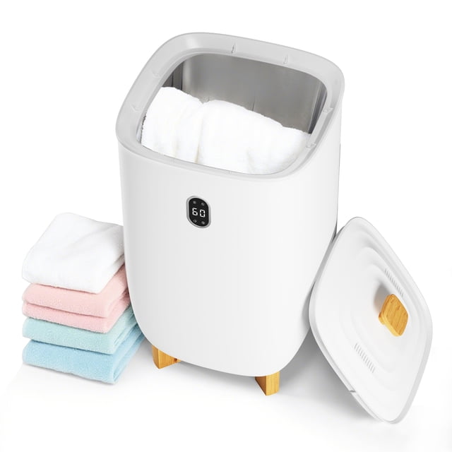 20L Electric Towel Warmer Bucket – Compact Bathroom & Spa Towel Heater, Heating & Drying Modes, LED Display, Timer, Auto Shut-Off, Portable Collapsible Design for Home, Spa, Travel