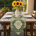 thumbnail image 6 of Vintage Ethnic Floral Table Runner 60 Inches Long Retro Green Classical Bohemian Style Table Runners for Dining Room Tabletop Dresser Scarf Home Party Banquet Wedding Holiday Decoration, 6 of 9