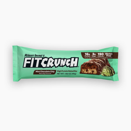 FITCRUNCH HIGH PROTEIN BAKED BAR, MINT CHOCOLATE CHIP, 16G PROTEIN, 1.62OZ, 4 COUNT