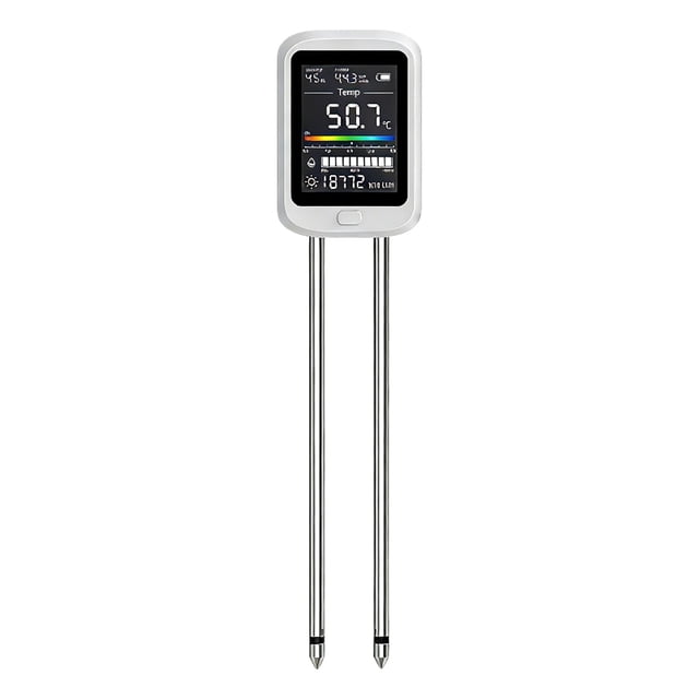 zhangmingg Rechargeable 4-in-1 Soil Meter for Garden Farm and Greenhouse Care Testing Sunlight pH Temperature Humidity
