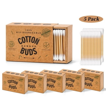 1000 Count Bamboo Cotton Swabs, Round Double-headed Cotton Buds Wooden Sticks for Makeup，Ear Cleaning