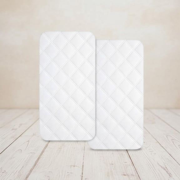 Waterproof Bassinet Mattress Pad Cover 2 Pack Fit for Rectangle Bassinet Mattress Protector