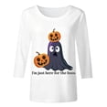 thumbnail image 5 of Halloween Shirts for Women 3/4 Sleeve Casual Crewneck Funny I'm Just Here for The Boos Graphic T Shirt Halloween Tops, 5 of 5