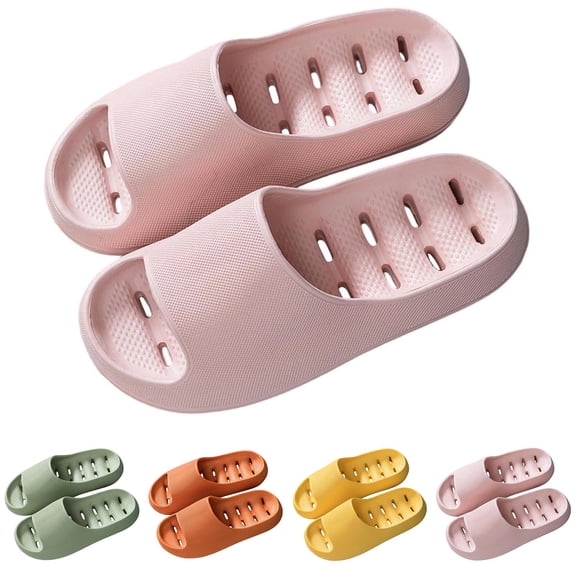 BRGZLK Perforated EVA Bath Slippers For Women Summer Home Shower Non Slip Cushioned Thick Sole Breathable Open Toe Casual Indoor Outdoor