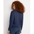 thumbnail image 3 of Hanes EcoSmart Women's Fleece Sweatshirt, V-Notch Navy Heather XL, 3 of 5