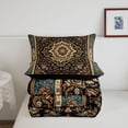 thumbnail image 5 of Homewish Ancient Boho Queen Comforter Set,Bohemian Floral Comforter Sets Queen,Gray Gold,Black Reversible,3pcs,1 Comforter and 2 Pillowcases, 5 of 7