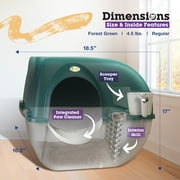 Omega Paw Premium Roll 'N Clean Self Cleaning Litter Box, Large, Green