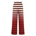 thumbnail image 3 of WFJCJPAF 2024 New Product 锛?Capri Pants for Women with Drawstring And Pockets,Women's Fashionable Striped Printed Drawstring Wide Leg Pants - Red L, 3 of 4