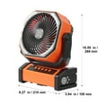 thumbnail image 2 of KFFKFF 9 inch Portable Fan Rechargeable with LED Lantern 4 Speeds Swivel Timer, 2 of 9