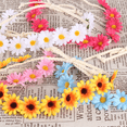 thumbnail image 4 of Corona de girasol Corona de pelo Diadema de flor de margarita Diadema hippie Tiara de novia floral ajustable Ormromra, 4 of 5