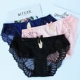 thumbnail image 6 of Xmarks Women's Sexy Underwear Lace Panties Low Waisted Plus Size Ladies Brief M-3XL, 6 of 8