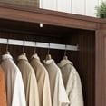 thumbnail image 2 of ChVans 70" Farmhouse Armoire Wardrobe Closet with Doors and Drawers, 3 Barn Doors Wardrobe Armoire with Hanging Rods and Multi-Layer Shelves for Bedroom, Brown-70", 2 of 8