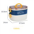 thumbnail image 3 of PENGXIANG Cute Plastic Picnic Bento Box Microwavable Portable Food Container for Adults Work Kids School Yellow, 3 of 8