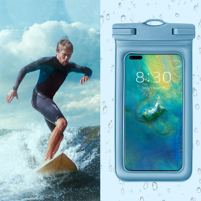 Bolsa impermeable para teléfono IPX8, ideal para playa y natación | Funda subacuática compatible con teléfonos de hasta 7.2" | Compatible con pantalla táctil y cordón para niños y adultos