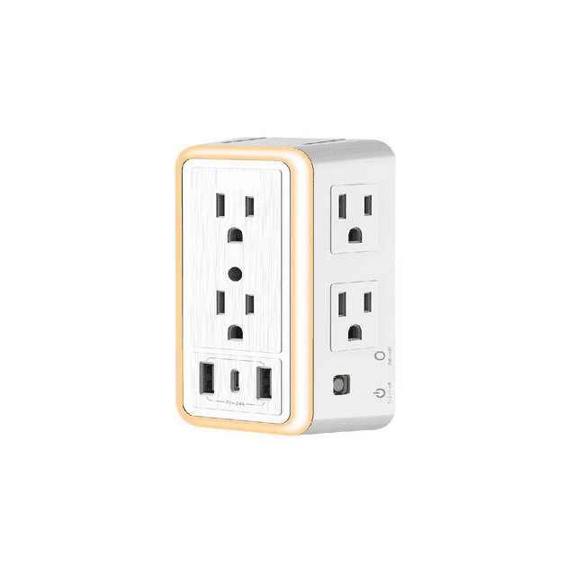 Regleta Con 6 Enchufes Ca Y 3 Usb +1 Type-c BLANCO