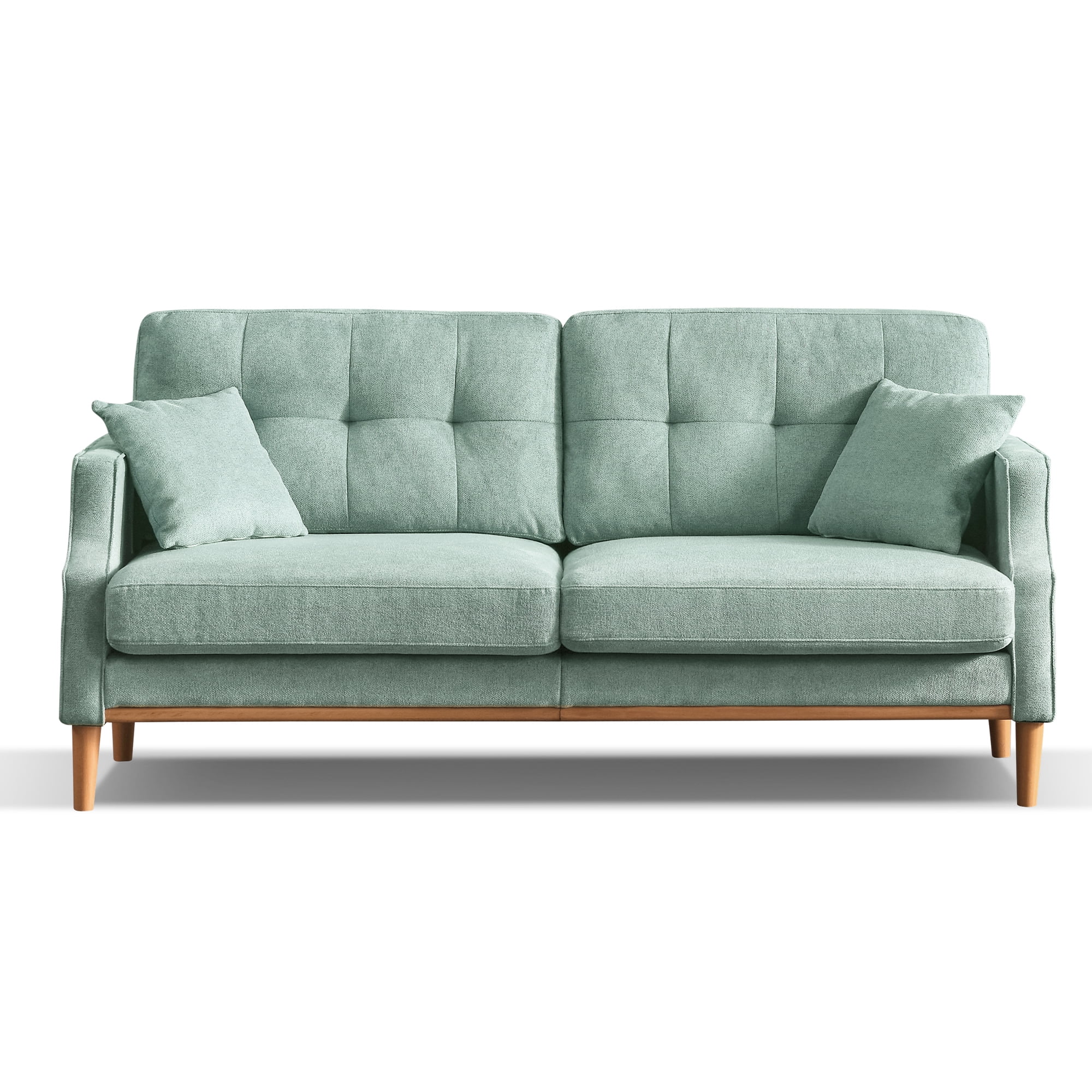 MAYEERTY 3-Seater Sofa Couch with USB Charging, Waterproof Upholstery and Dense Foam Support, Modern Blue Design