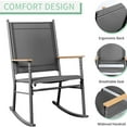 thumbnail image 4 of Outdoor Rocking Chair Set of 2, High Back All-Weather Patio Rocking Chairs with Breathable Back Rest for Adult, Ergonomic Design Porch Rocking Chairs for Porch, Garden, Balcony, Pool, Black, 4 of 8
