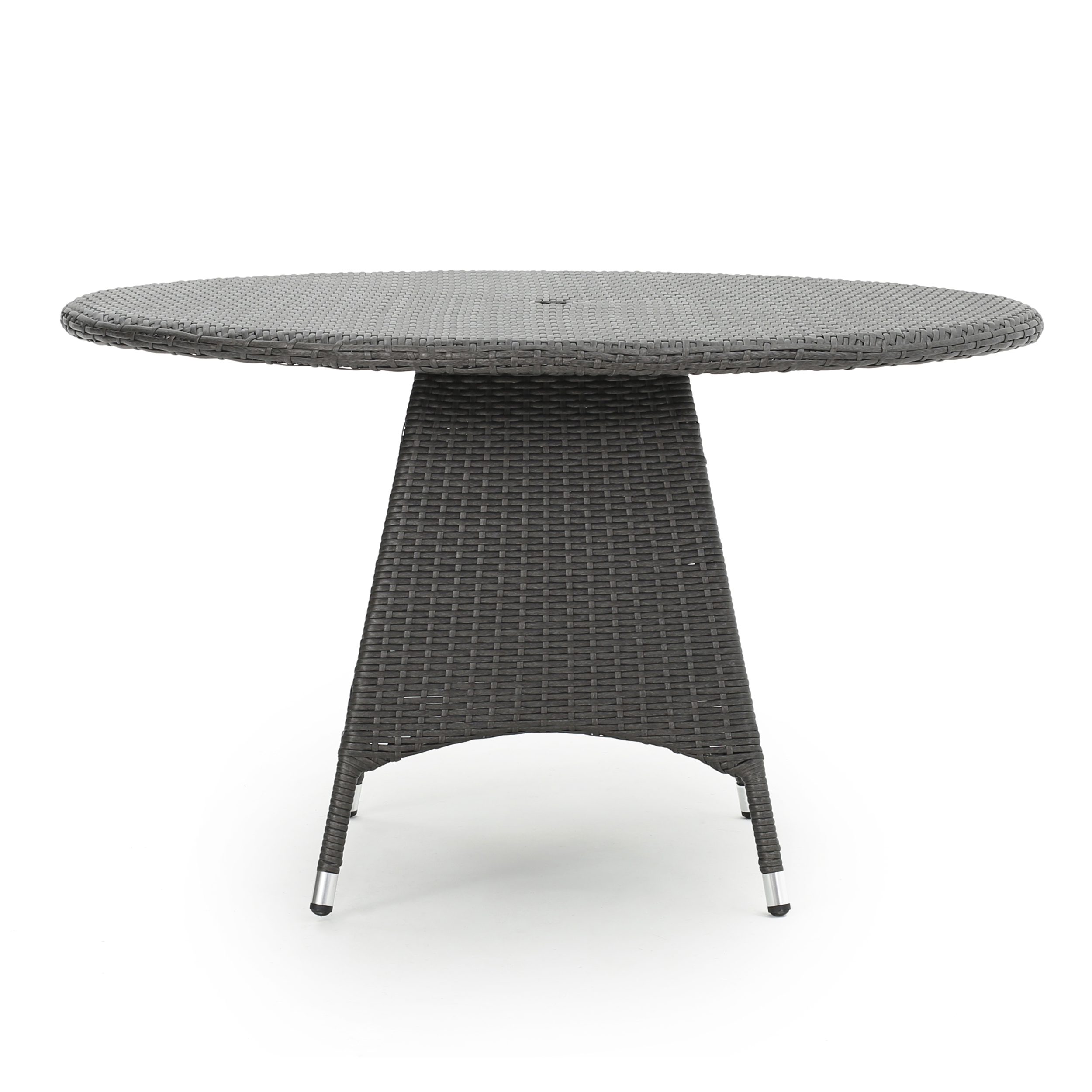 Noble House 5-Piece Wicker Weatherproof Dining Furniture Sets Grey