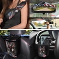 thumbnail image 4 of Yuyamidu American Flag Car Seat Cover Set Eagle Car Steering Wheel Cover Seat Belt Pads Gabage Bin Car Air Vent Organizer Rearview Mirror Cover Cup Holder Wristlet Lanyard Keychain 15 Pack, 4 of 7