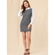 thumbnail image 3 of Vestido de cuadros de manga larga Allegra K con cuello Peter Pan en contraste Gris XL, 3 of 6