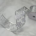 thumbnail image 2 of Northlight Sheer Silver Snowflake Christmas Wired Craft Ribbon 2.5" x 10 Yards, 2 of 3