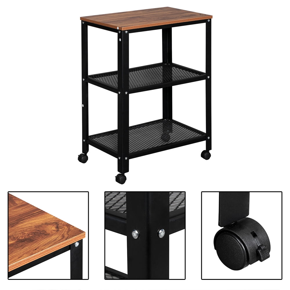 Kepooman 3-Shelf Shelving Storage Units on Wheels Casters, Heavy Duty Metal Shelf Wire Storage Rack for Home Office Garage Kitchen Bathroom Organization, Brown Kepooman 3-Shelf Shelving Storage Units on Wheels Casters, Heavy Duty Metal Shelf Wire Storage Rack for Home Office Garage Kitchen Bathroom Organization, Brown