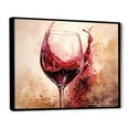 thumbnail image 2 of Designart "Curved Cabernet I" Wine Floater Framed Wall Art Living Room, 2 of 5