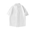 thumbnail image 4 of SGFCWSX Men's Short Sleeve Button Down Shirt Lightweight Textured Stripe Loose Fit Casual Pocket Shirt for Summer Beach Streetwear White Size XL, 4 of 8