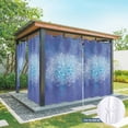 thumbnail image 6 of Outdoor Curtains for Patio Waterproof, Boho Flowers Outdoor Privacy Panels Grommet, Blue Floral Bohemian Vintage Country Blackout Outside Curtains for Porch/Cabana/Pergola/Gazebo 54"x108", 2 Panels, 6 of 8