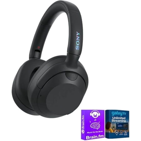 Sony ULT Wireless Noise Canceling Headphones Black Bluetooth Over Ear Headphones Deep Bass Audio Long Battery Life Built in Microphone with AudioTrends Bundle Included