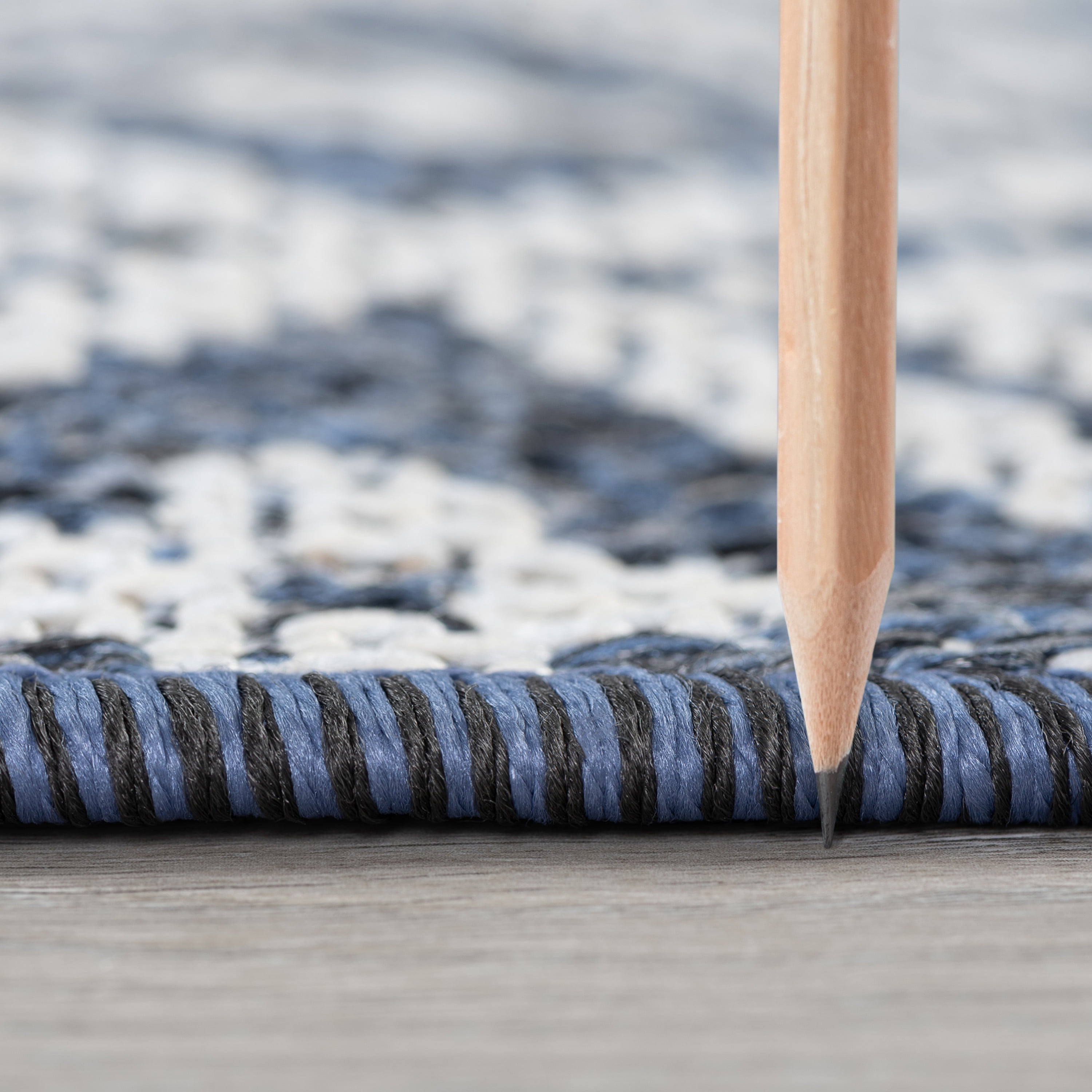 2x8 Water Resistant, Indoor Outdoor Runner Rugs for Patios, Hallway, Entryway, Deck, Porch, Balcony or Kitchen | Outside Area Rug for Patio | Blue, Stripe | Size: 2'2'' x 7'3''