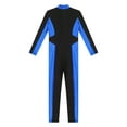 thumbnail image 6 of DPOIS Kids Girls Gymnastics Unitard Long Sleeve Jumpsuit Metallic Full Body Bodysuit Royal Blue 6, 6 of 7