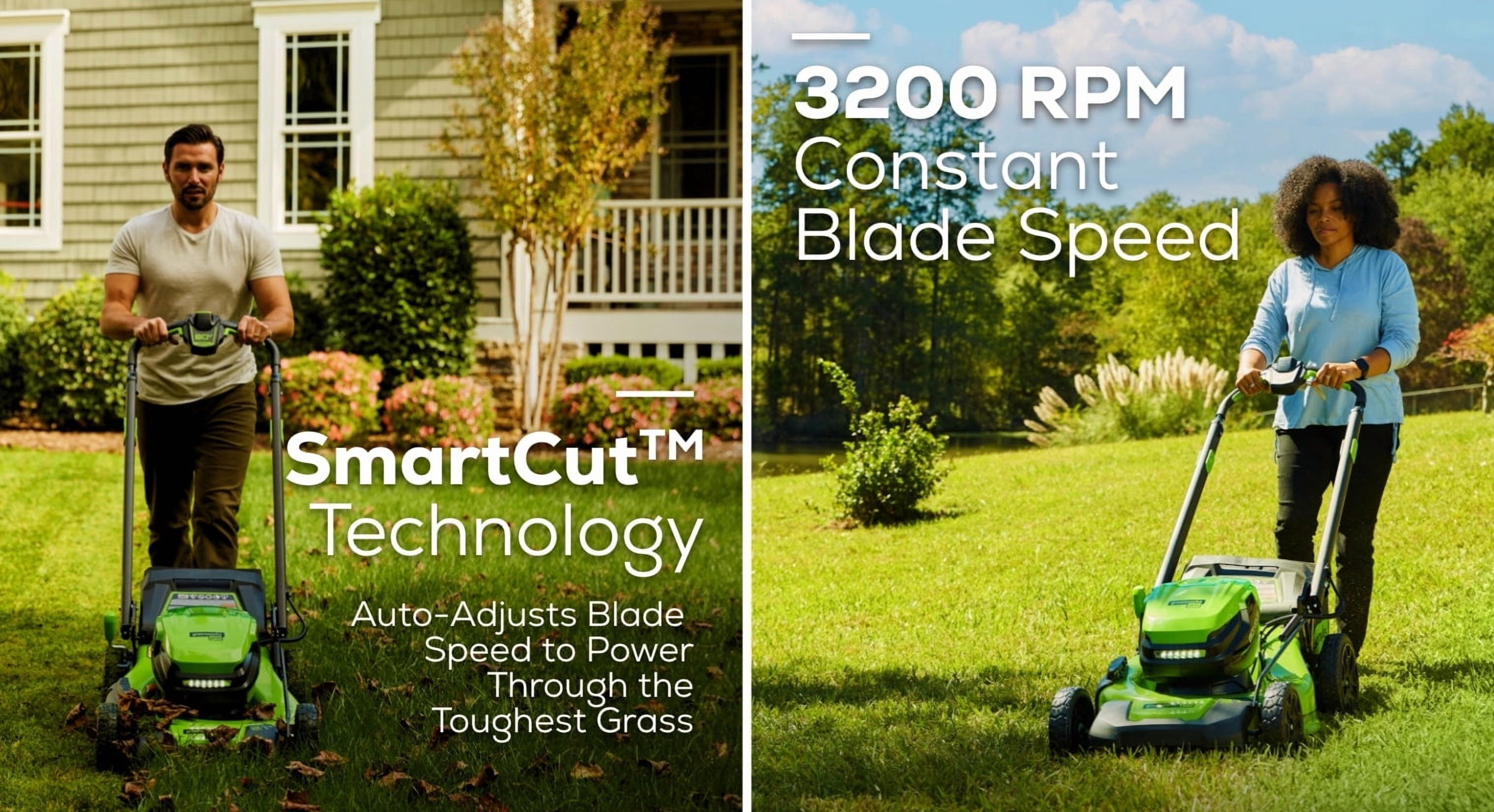 Greenworks 80V 21" Cordless Battery 4-in-1 Self-Propelled Lawn Mower with 4.0Ah, 2.0Ah Battery & Rapid Charger