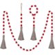 thumbnail image 1 of 3Pcs Valentine's Day Wood Beads Garland with Tassels Wood Bead Tassel Banner Wall Hanging, 1 of 5