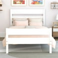 thumbnail image 2 of Bellemave Twin Bed Frames,Wood Platform Bed with Headboard and Footboard, Twin Size Sleigh Bed with Wood Slat Support, No Box Spring Needed (White), 2 of 8