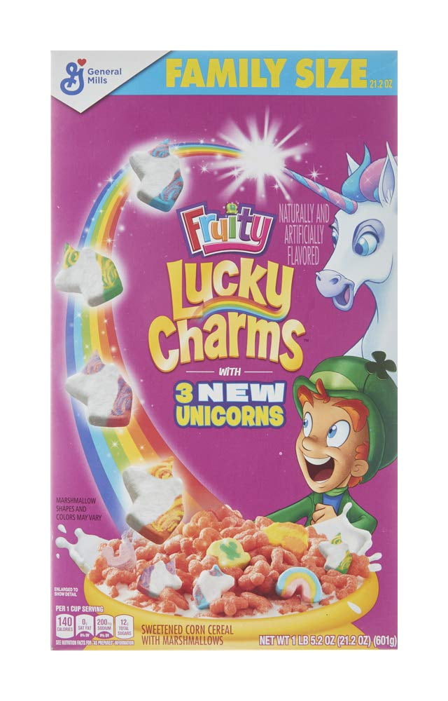 general mills cerealsss Fruity Lucky Charms, Whole Grain Marshmallow