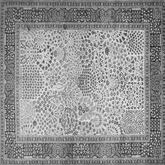 Ahgly Company Indoor Square Persian Gray Traditional Area Rugs, 8' Square