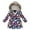 Navy, variant on Girl Winter Coat Hooded Puffer Jacket Cute Print Coat Full-Zip Long Sleeve Waterproof Kids Thicken Jacket Girls Winter Coats Size 7-8 Years